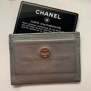 Chanel leather card case